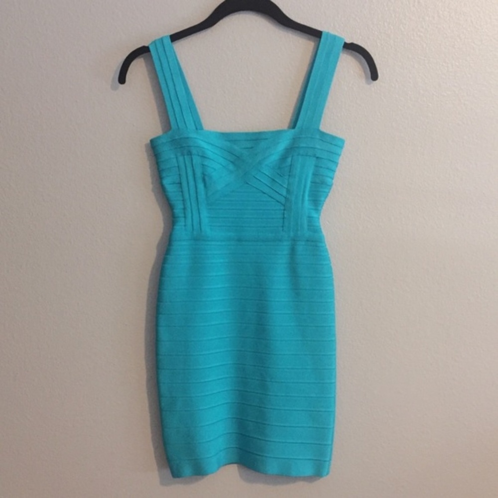 Herve Leger Bambi Dress Peacock XS
